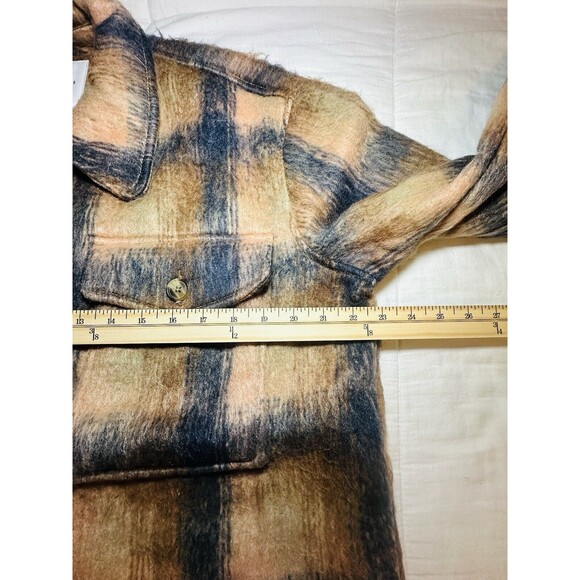 AMERICAN EAGLE Oversized Brushed Brown Plaid Shacket Women's MEDIUM NWT - Picture 11 of 11